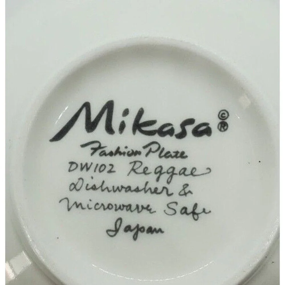 Reggae Flat Cups and Saucers by Mikasa 90's Decor